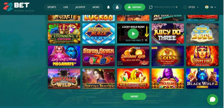 22Bet Casino 2025: Play 6,500 games + Get a bonus of ₹25,000
